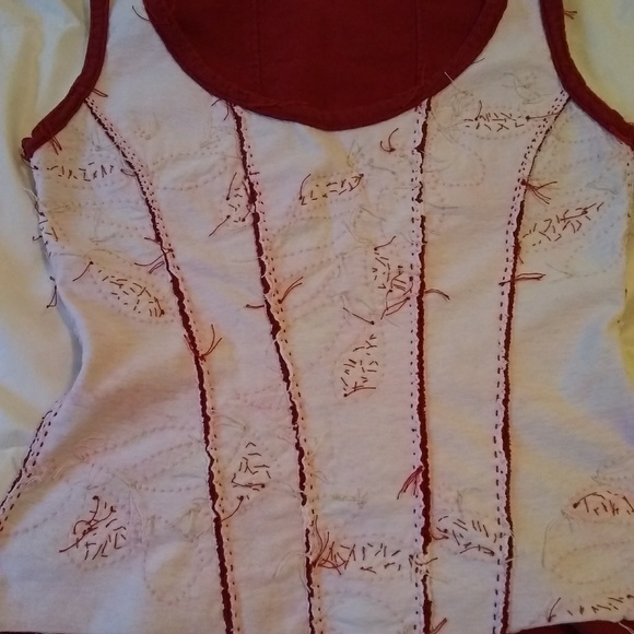 Alabama Chanin Style Corset Top Small - Picture 7 of 8